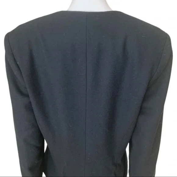 NOLAN MILLER Vintage Evening Jacket Blazer Black Wool Satin Embellished Size 10 - Picture 10 of 14